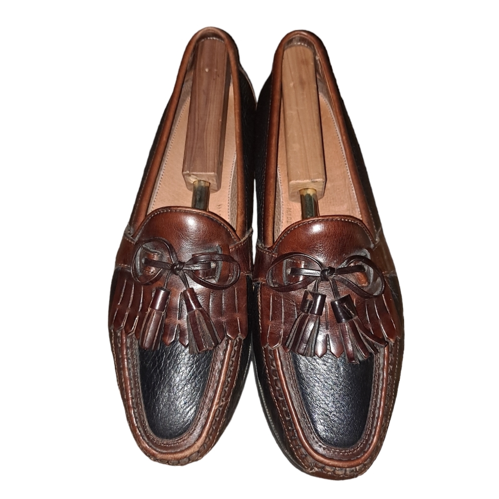 Johnston Murphy Passport Shoes Mens Kiltie Tassel Brown Leather Loafers US 10.5M